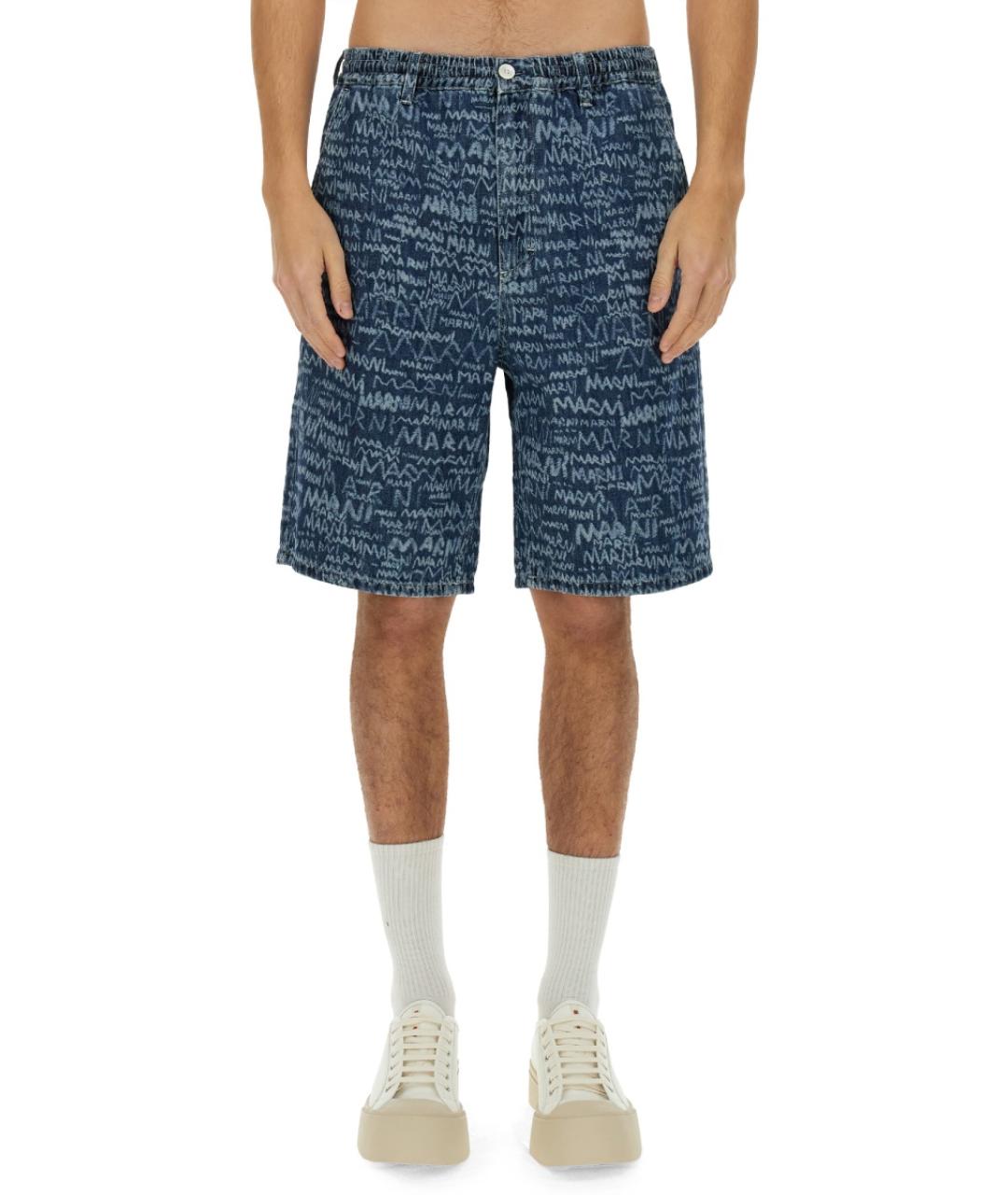 MARNI Синие хлопковые шорты, фото 2