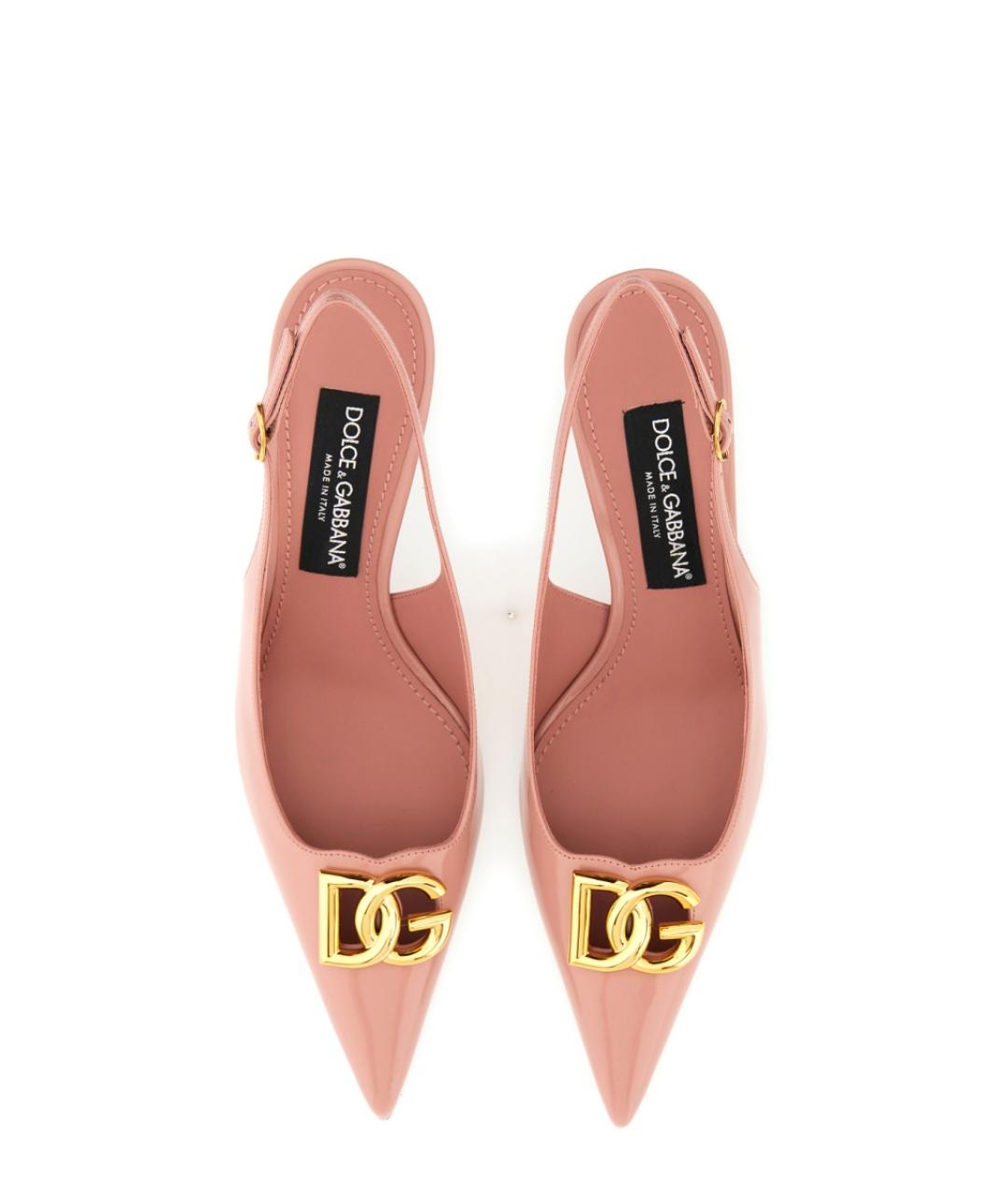 DOLCE&GABBANA Розовые кожаные туфли, фото 4