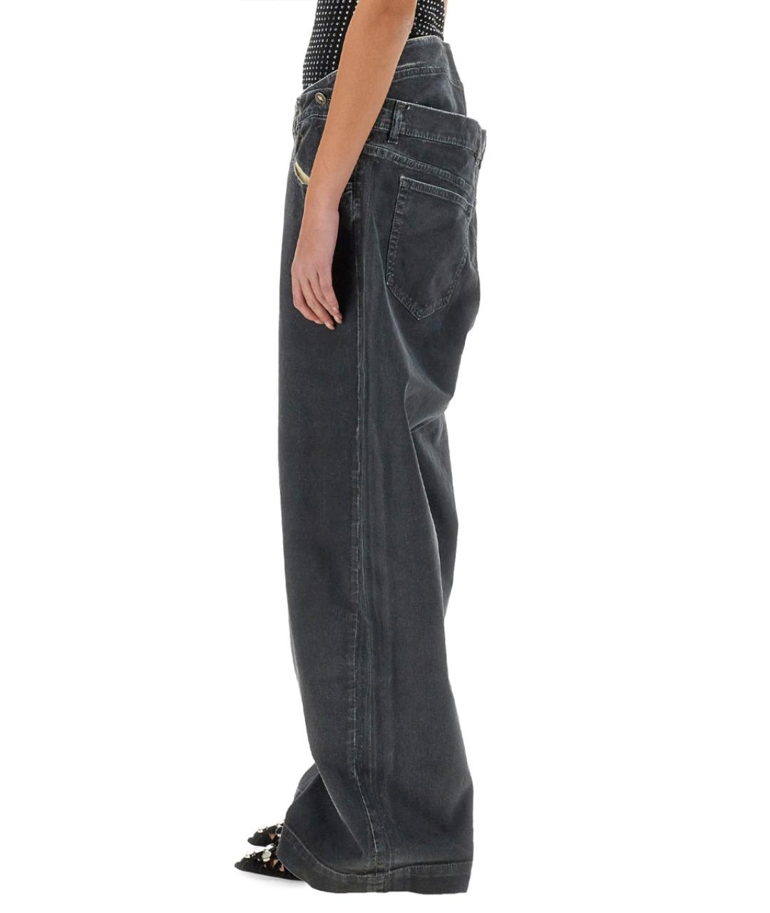 THE ATTICO Антрацитовые хлопковые джинсы клеш, фото 4