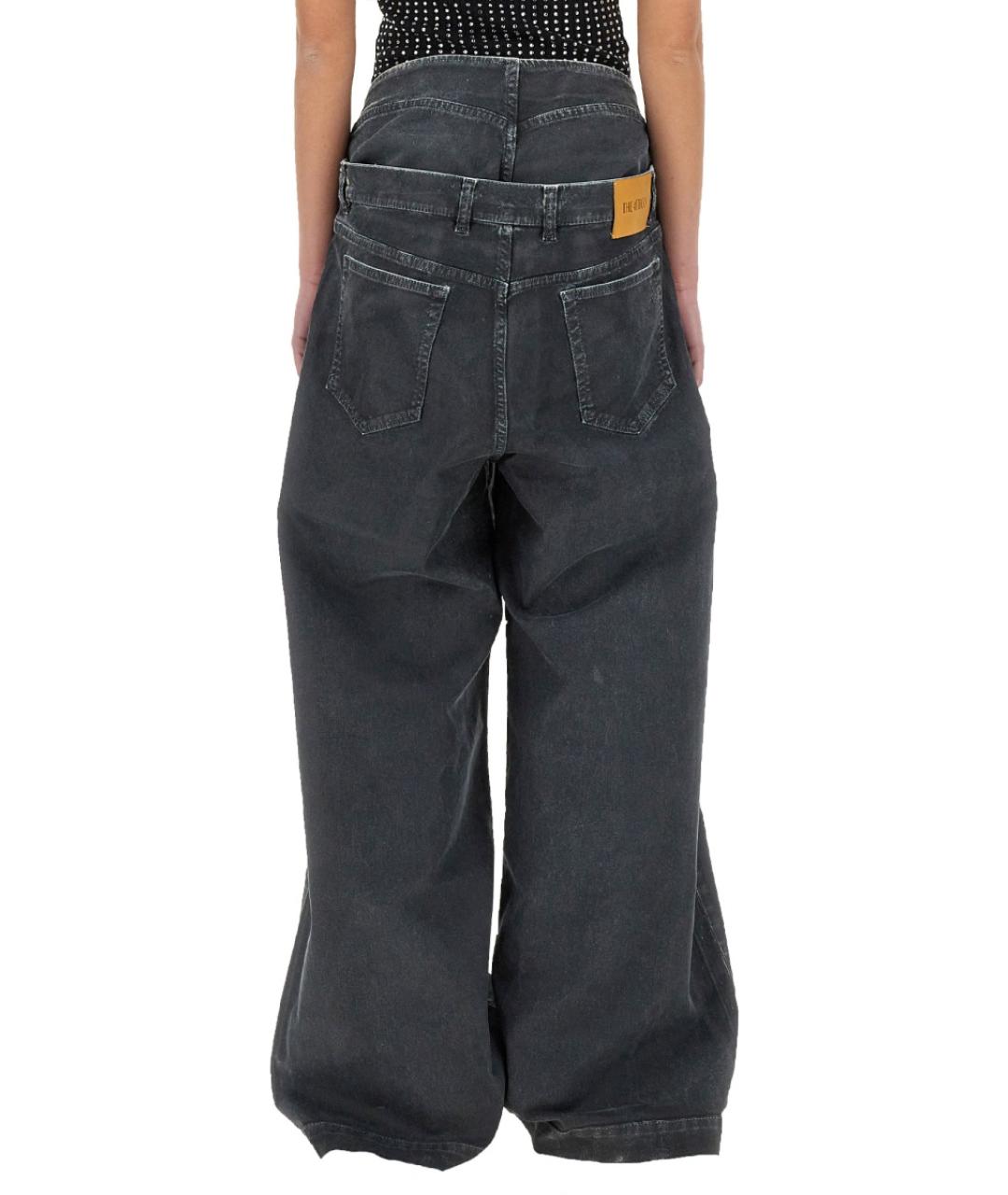 THE ATTICO Антрацитовые хлопковые джинсы клеш, фото 3