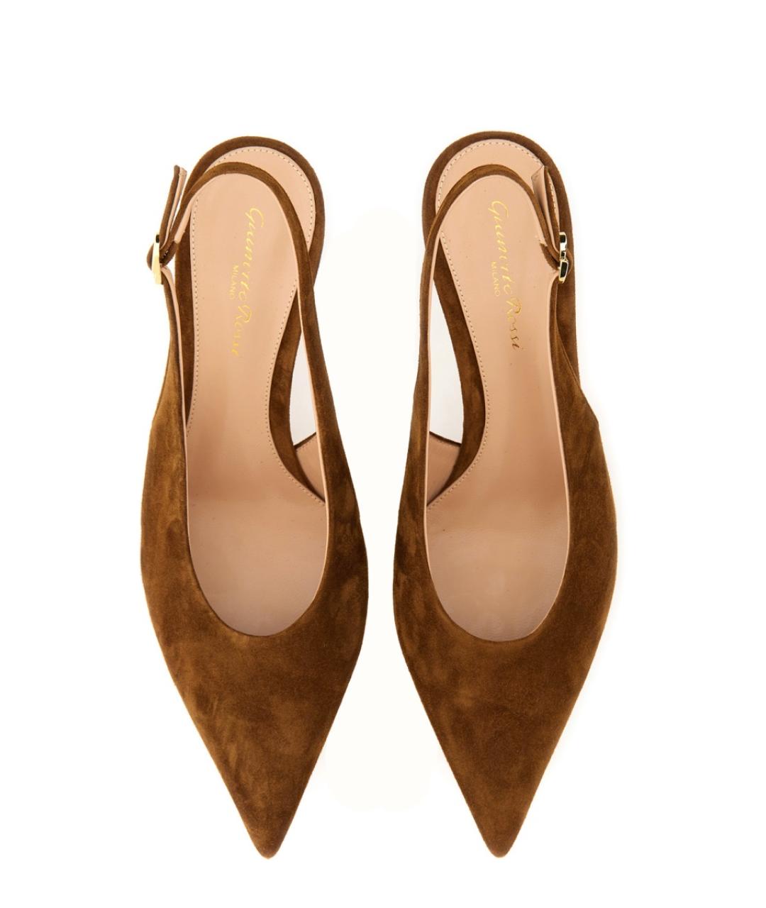 GIANVITO ROSSI Коричневые кожаные туфли, фото 5