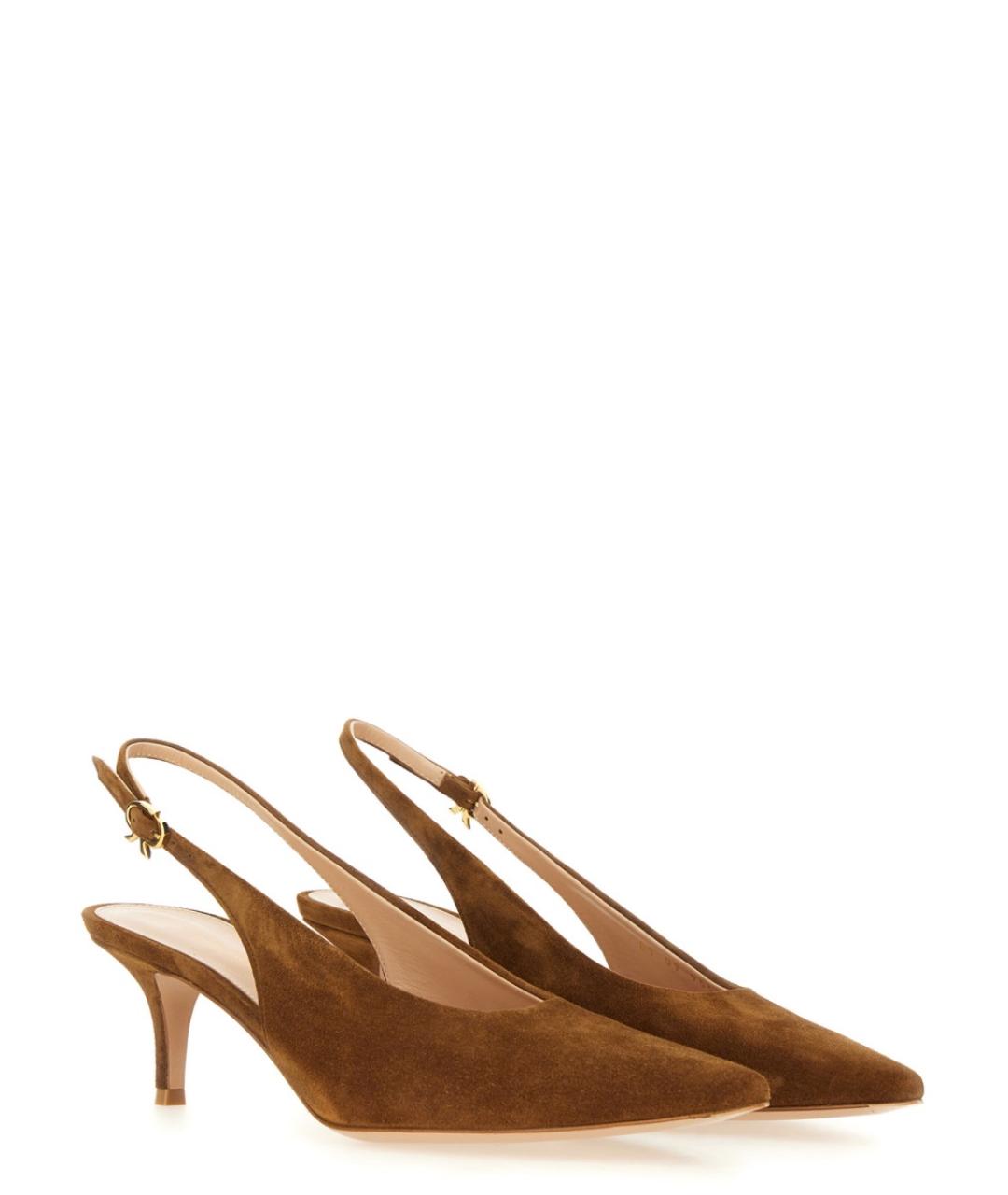 GIANVITO ROSSI Коричневые кожаные туфли, фото 2