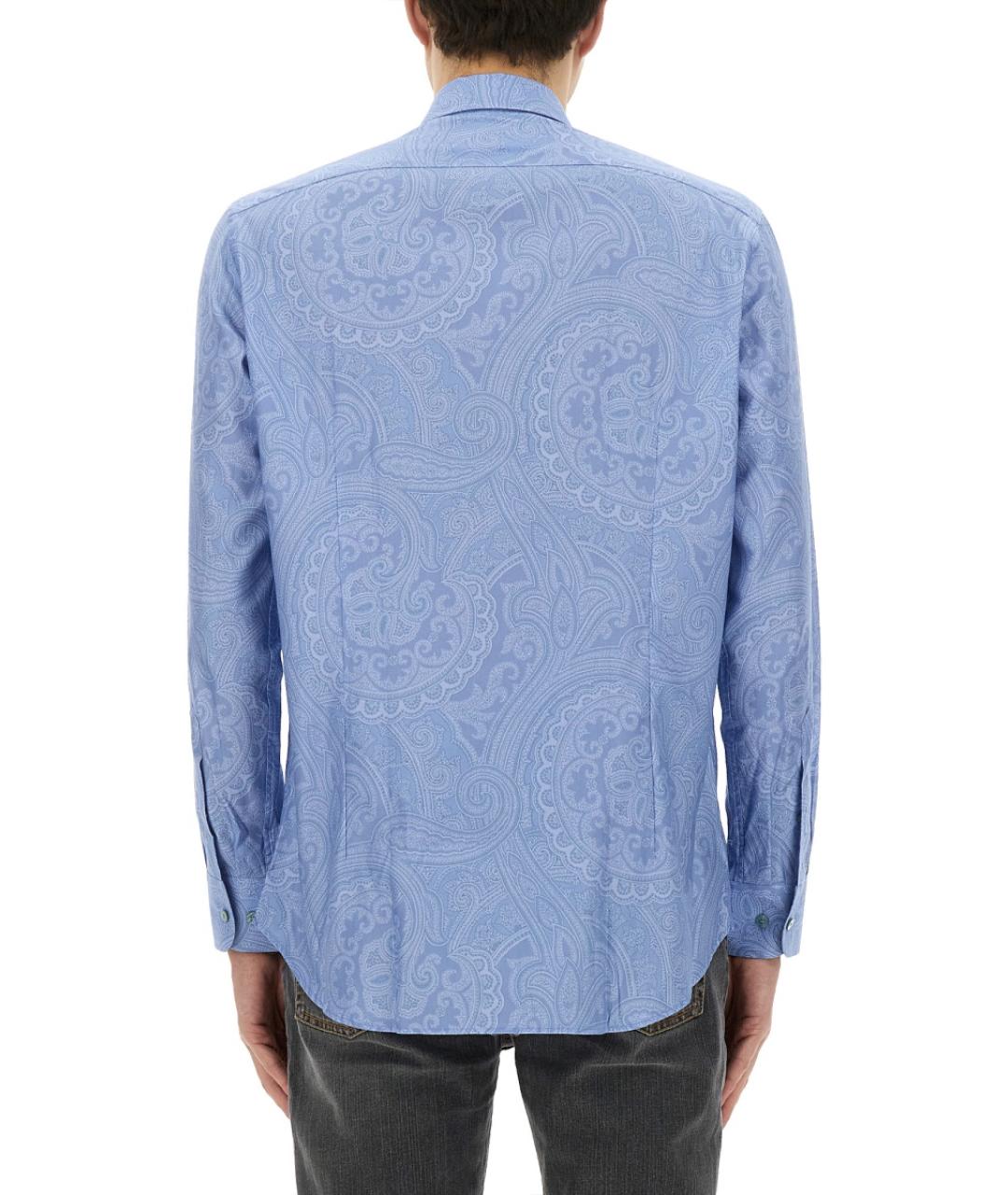 ETRO Голубая хлопковая кэжуал рубашка, фото 4