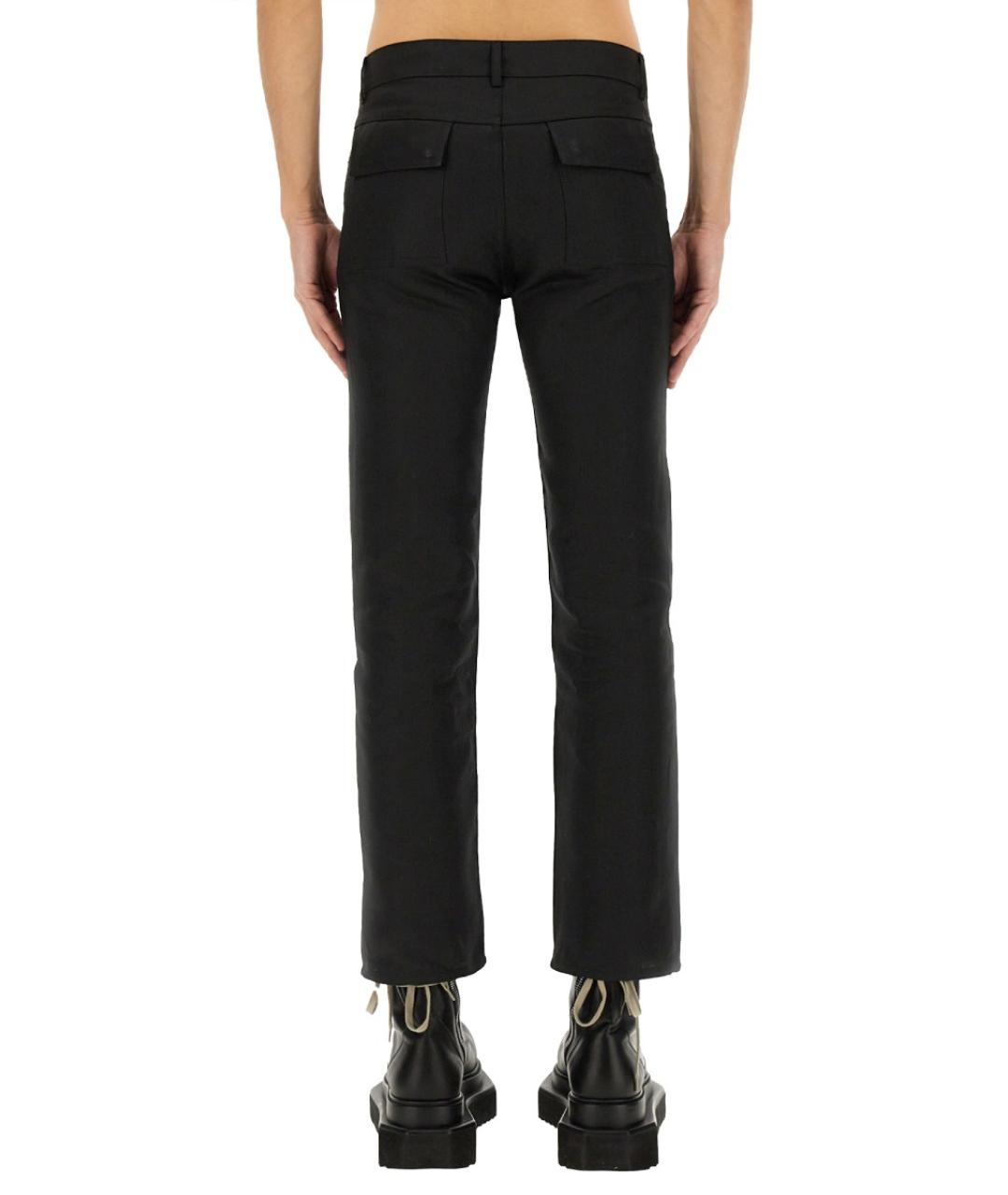 RICK OWENS Черные льняные повседневные брюки, фото 4