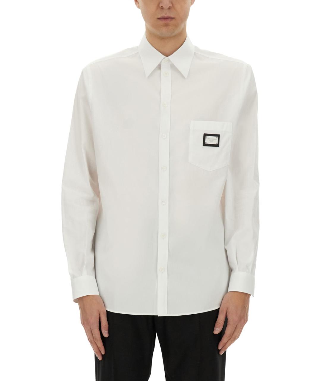 DOLCE&GABBANA Белая хлопковая кэжуал рубашка, фото 2