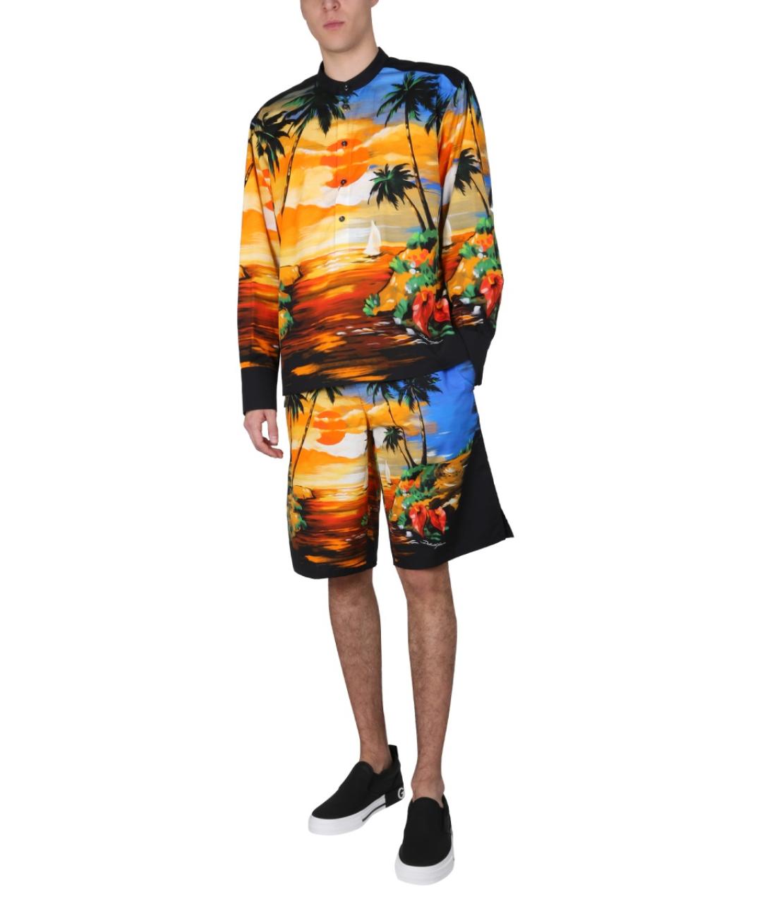 DOLCE&GABBANA Мульти хлопковая кэжуал рубашка, фото 3