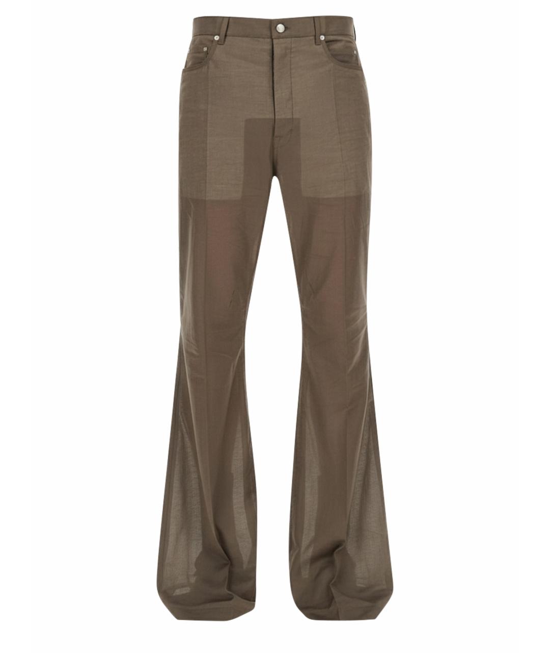 RICK OWENS Серые хлопковые повседневные брюки, фото 1