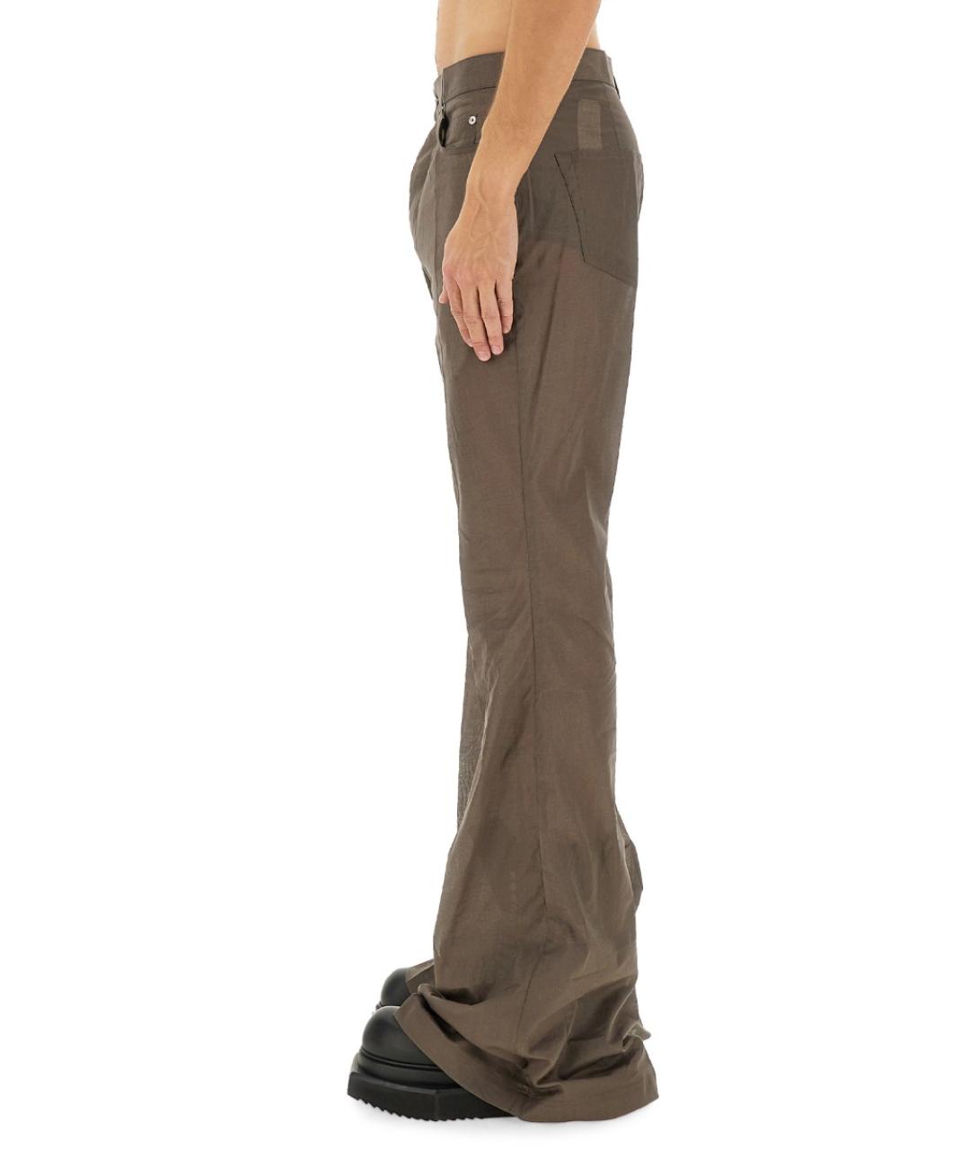 RICK OWENS Серые хлопковые повседневные брюки, фото 4