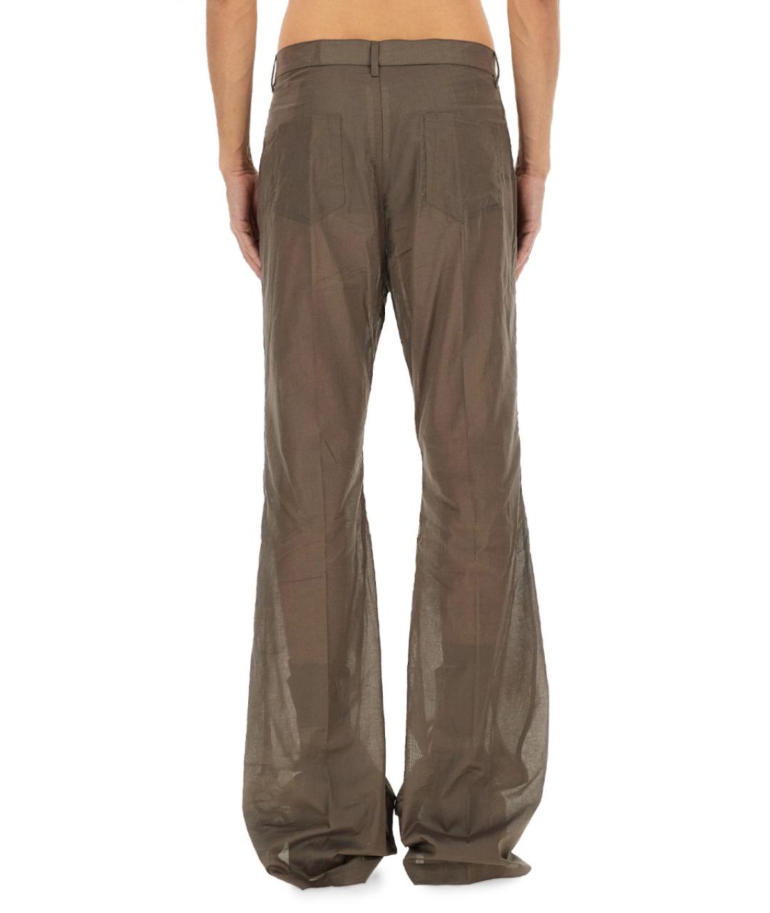 RICK OWENS Серые хлопковые повседневные брюки, фото 3