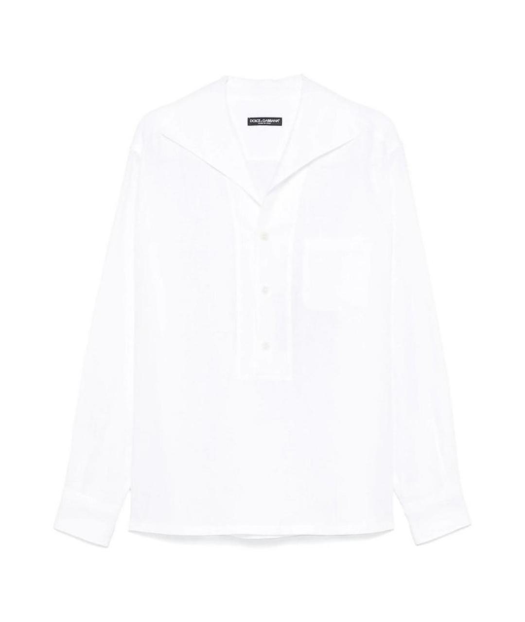 DOLCE&GABBANA Белая льняная кэжуал рубашка, фото 1
