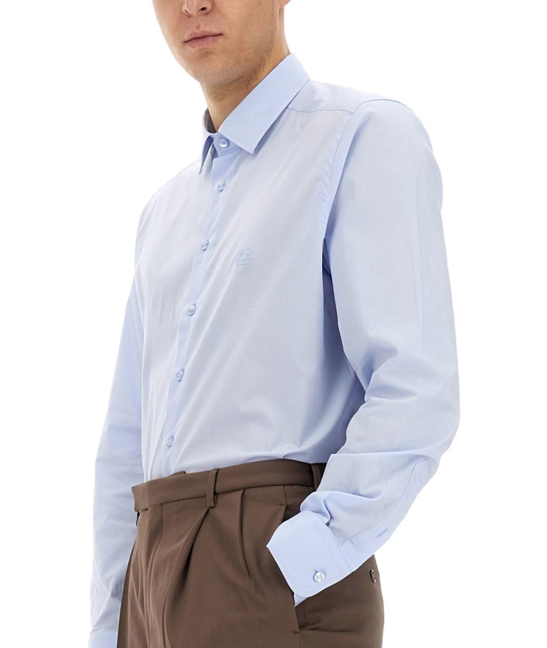 ETRO Голубая хлопковая кэжуал рубашка, фото 5