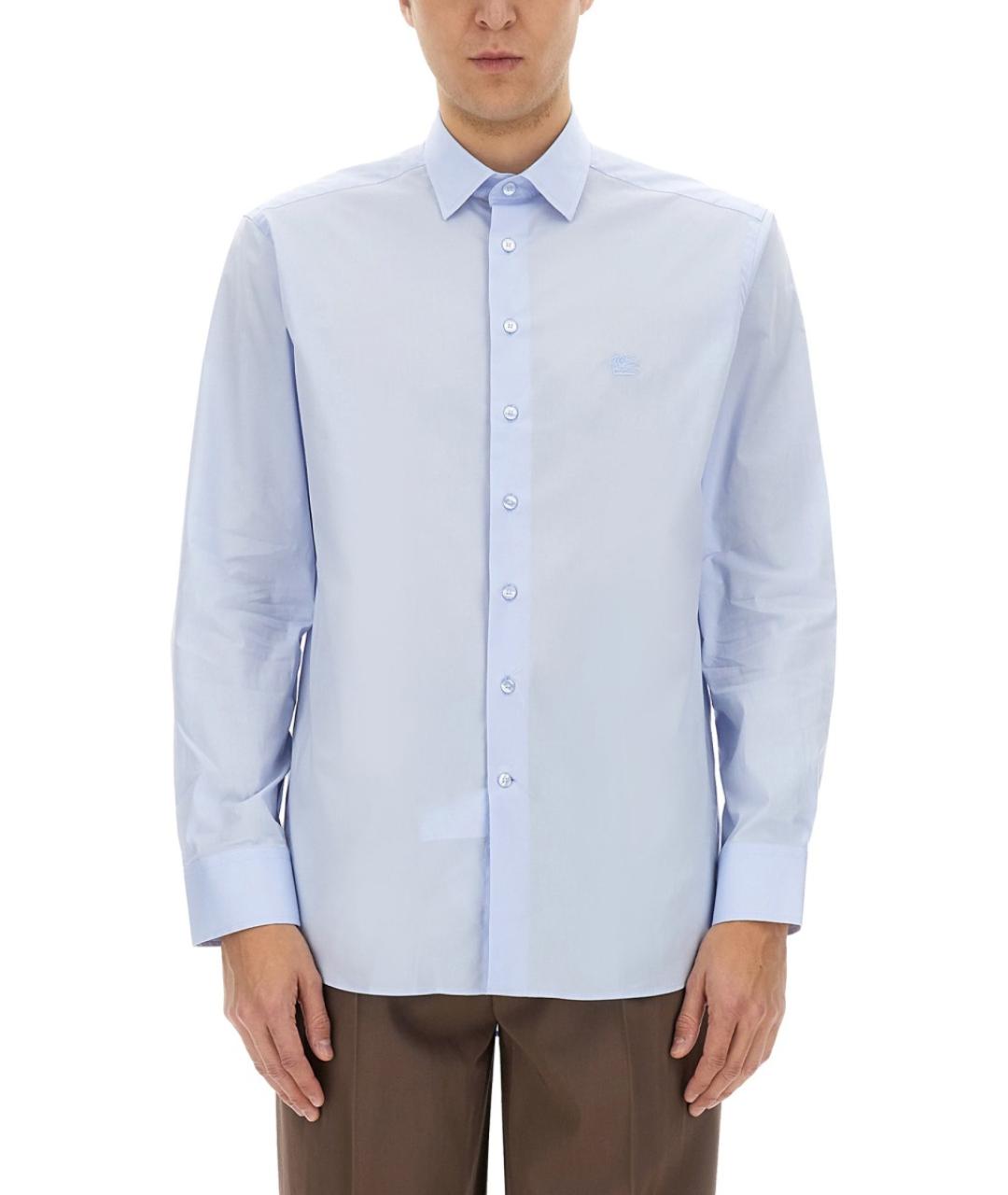 ETRO Голубая хлопковая кэжуал рубашка, фото 2