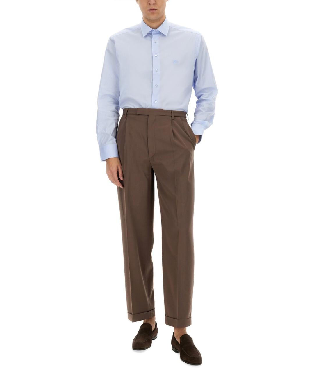 ETRO Голубая хлопковая кэжуал рубашка, фото 3