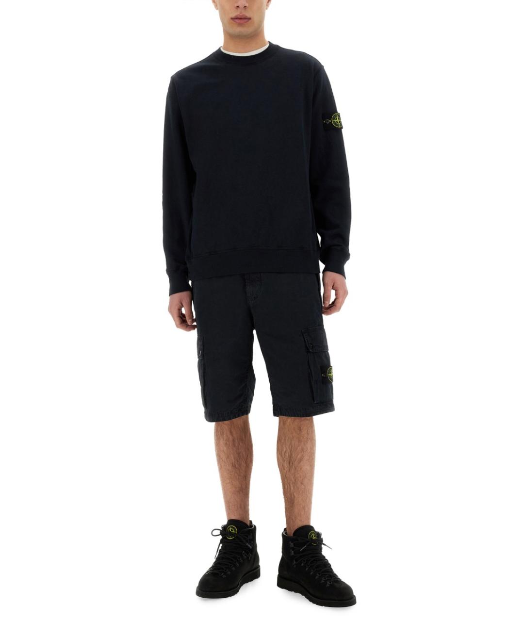 STONE ISLAND Синие хлопковые шорты, фото 3