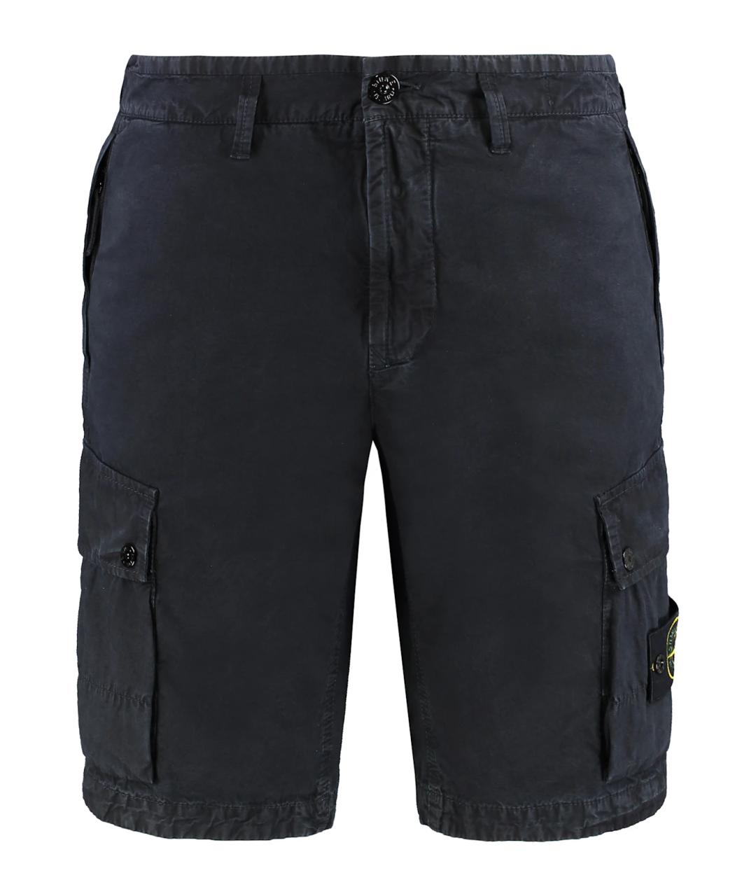 STONE ISLAND Синие хлопковые шорты, фото 1