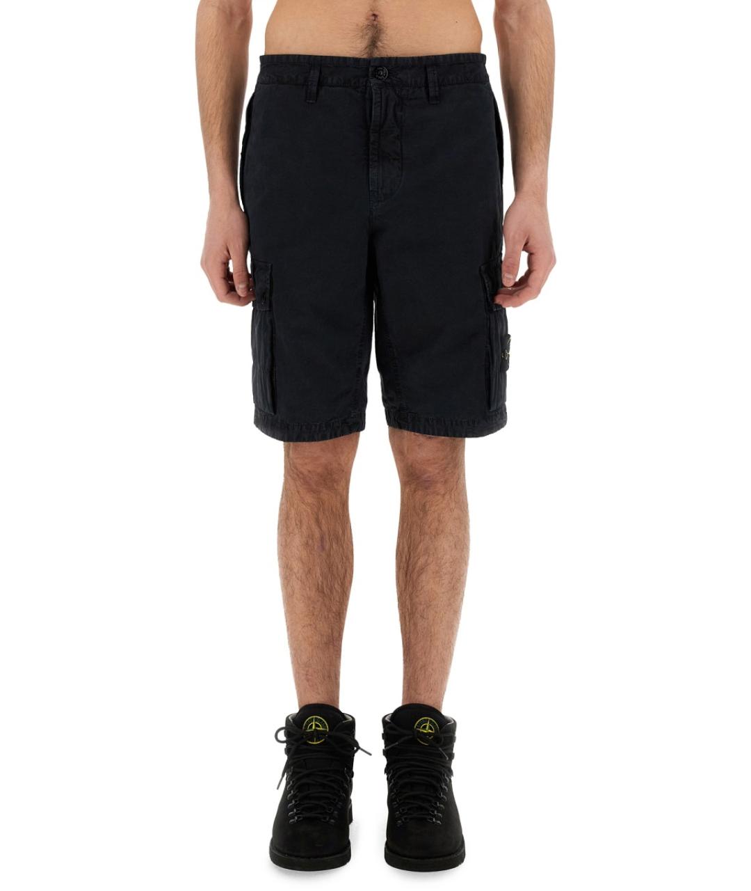 STONE ISLAND Синие хлопковые шорты, фото 2