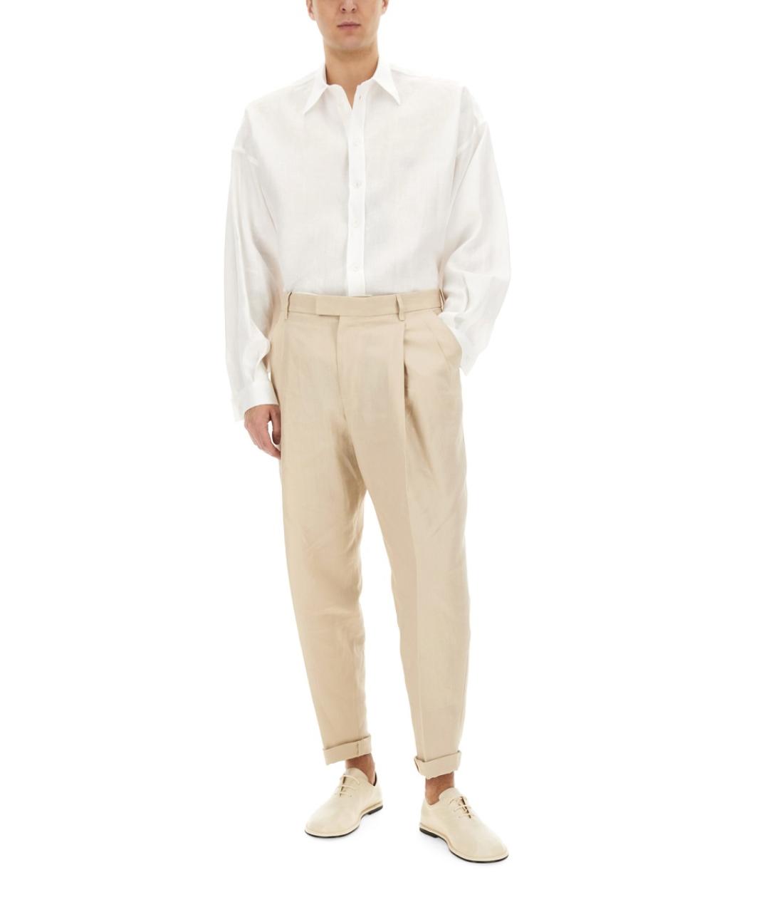 DOLCE&GABBANA Белая льняная кэжуал рубашка, фото 3