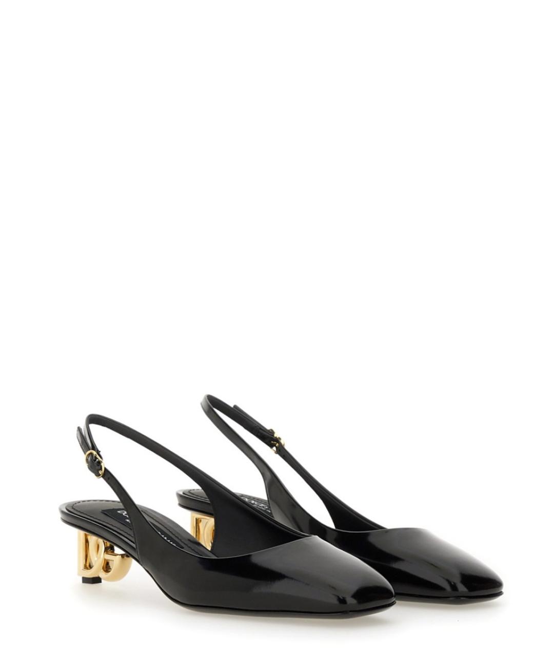 DOLCE&GABBANA Черные кожаные туфли, фото 2