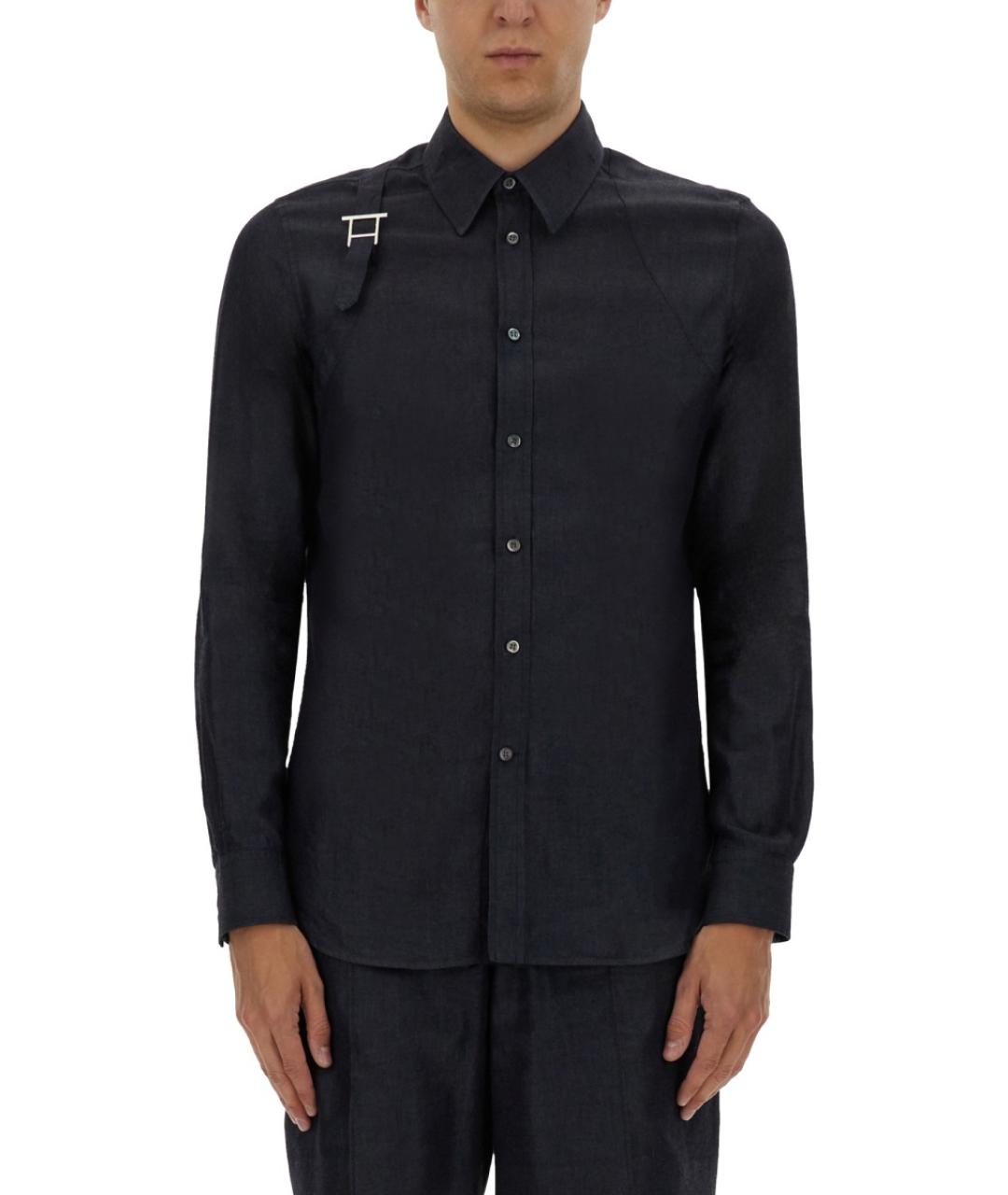 ALEXANDER MCQUEEN Синяя хлопковая кэжуал рубашка, фото 2