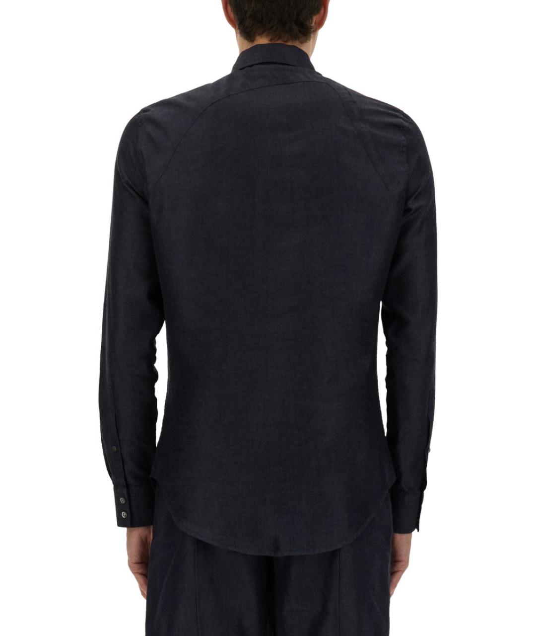 ALEXANDER MCQUEEN Синяя хлопковая кэжуал рубашка, фото 4