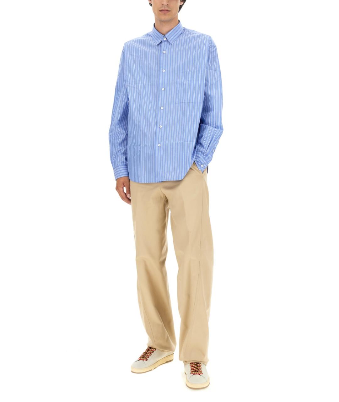 LANVIN Синяя хлопковая кэжуал рубашка, фото 3