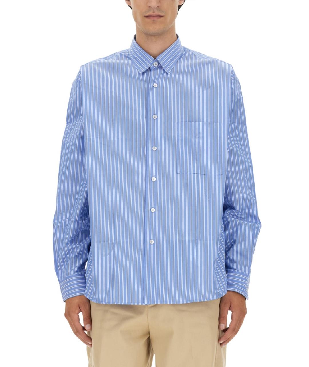 LANVIN Синяя хлопковая кэжуал рубашка, фото 2