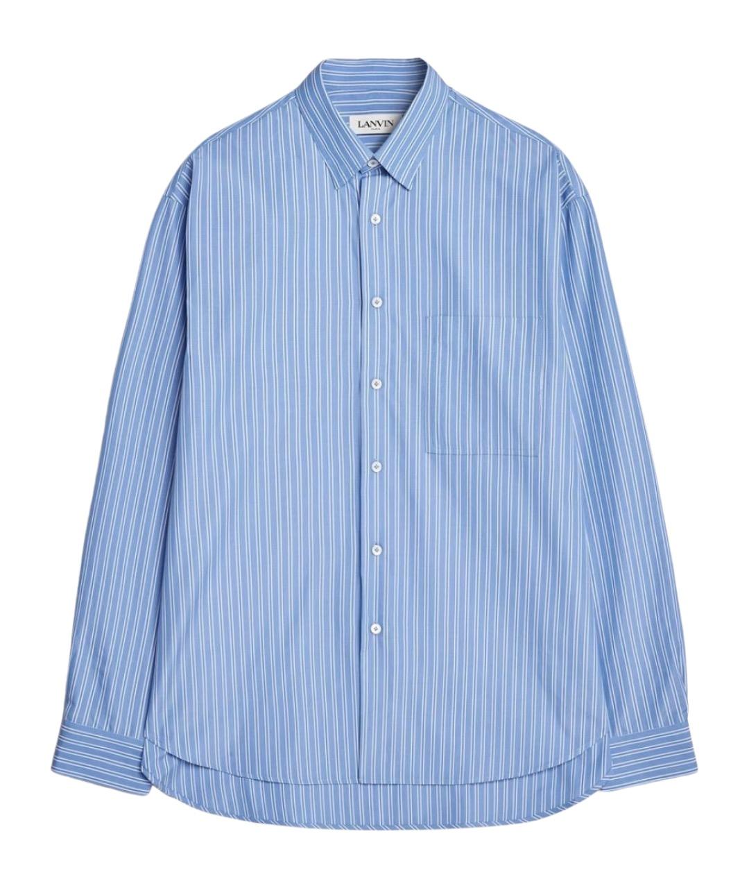 LANVIN Синяя хлопковая кэжуал рубашка, фото 1