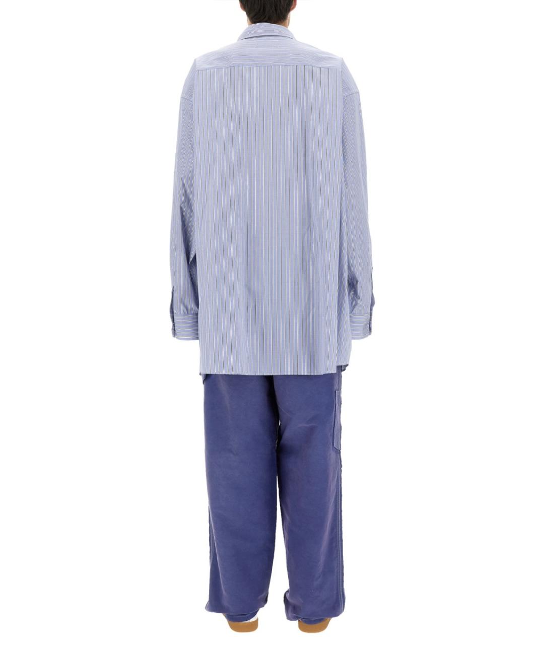 MAISON MARGIELA Синяя хлопковая кэжуал рубашка, фото 4