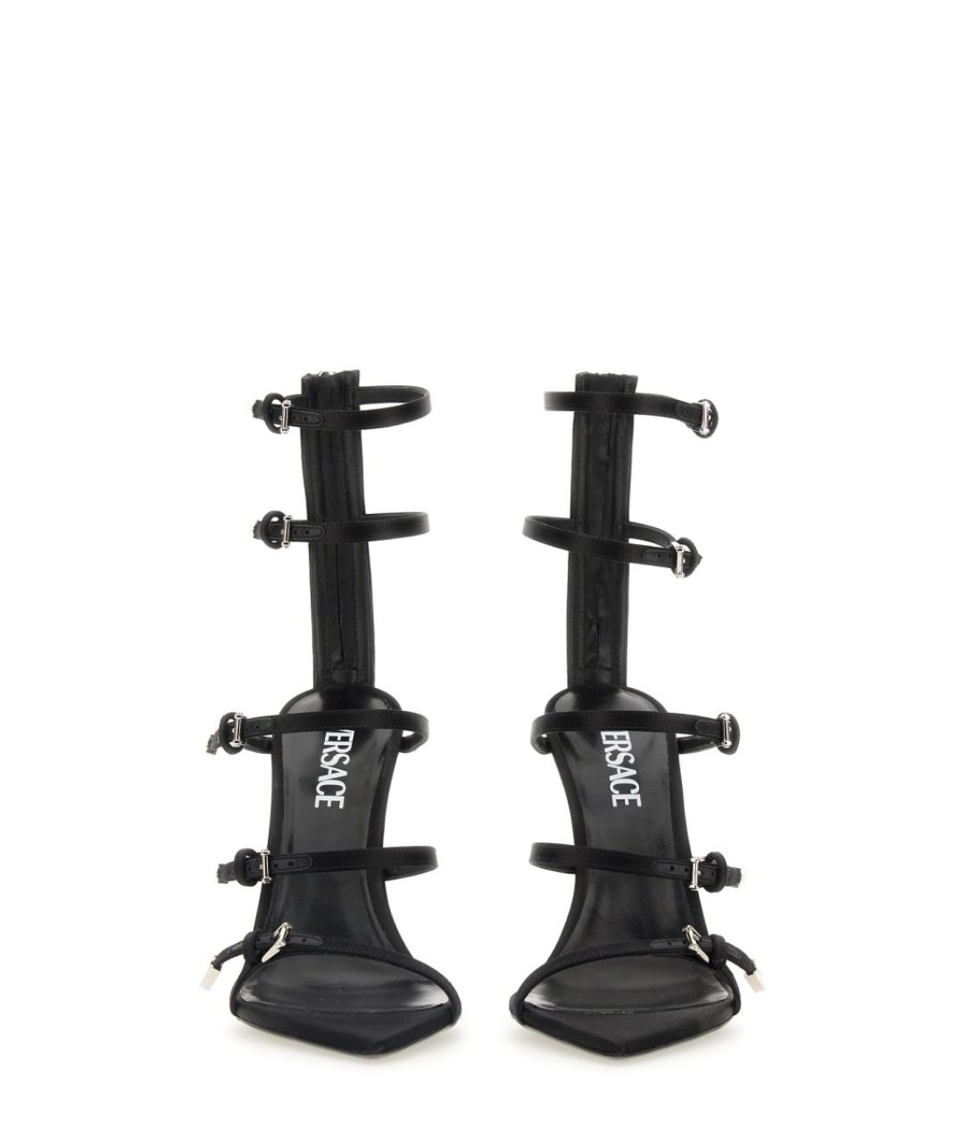 VERSACE Черные кожаные туфли, фото 2