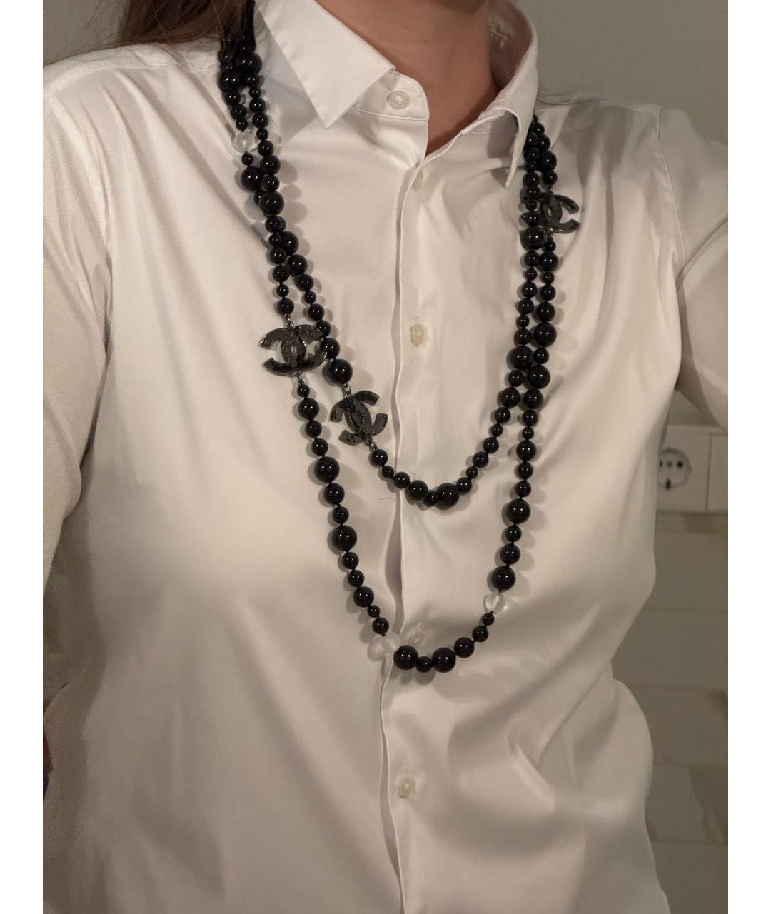 CHANEL Черное колье, фото 5