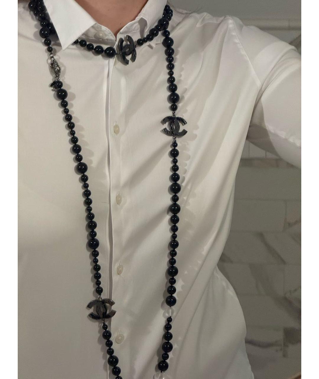 CHANEL Черное колье, фото 3