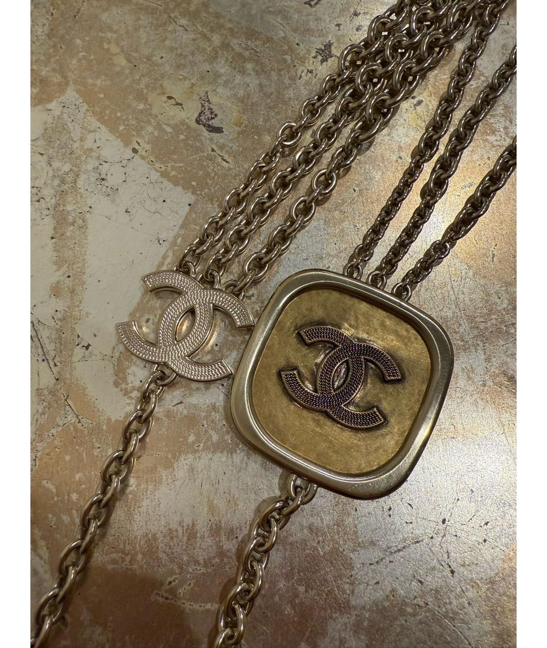 CHANEL Золотое металлическое колье, фото 4