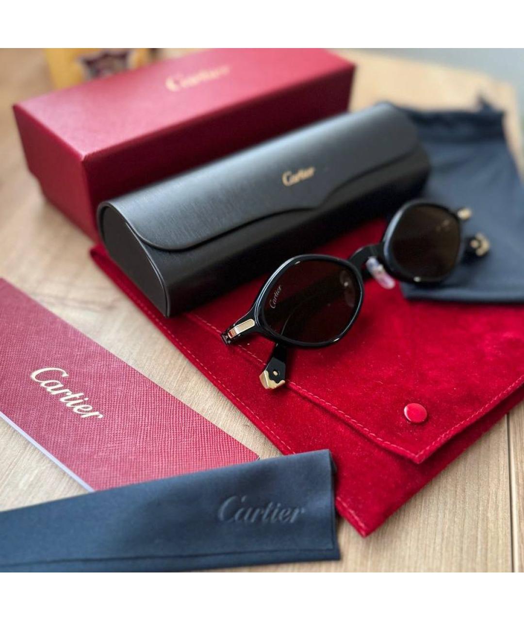 CARTIER Черные пластиковые солнцезащитные очки, фото 3