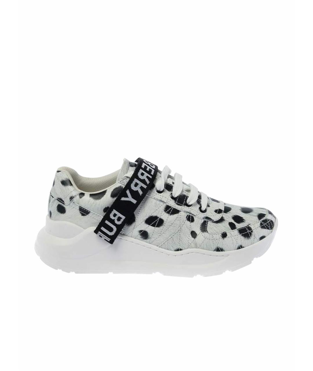 BURBERRY Белые кожаные кроссовки, фото 1