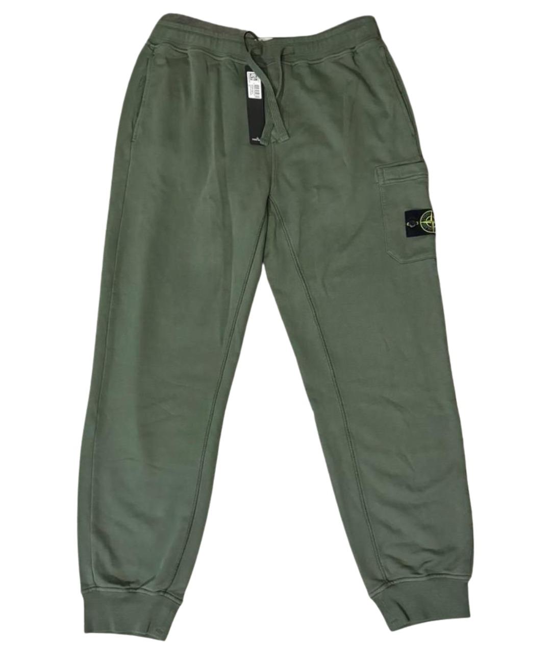 STONE ISLAND Хаки хлопковые повседневные брюки, фото 1