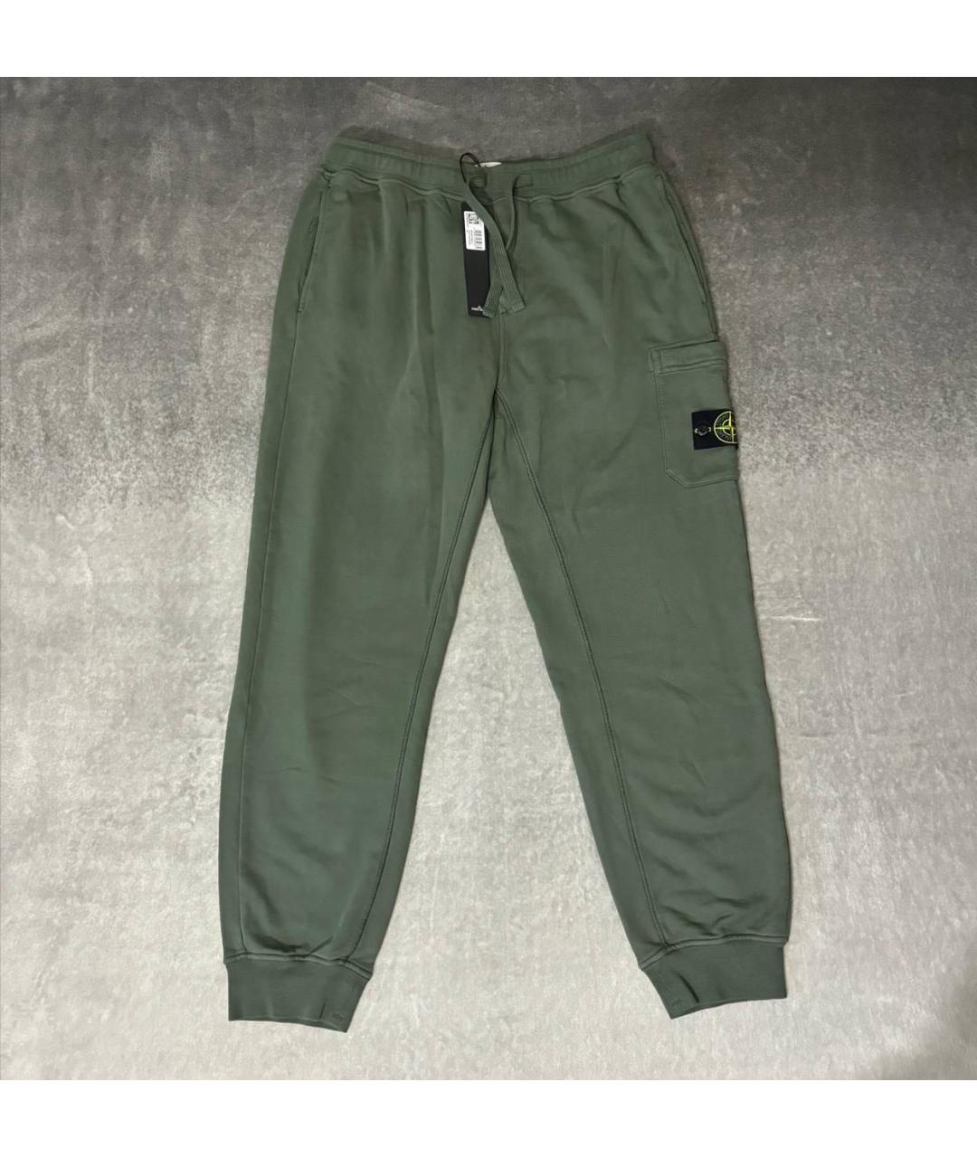 STONE ISLAND Хаки хлопковые повседневные брюки, фото 9