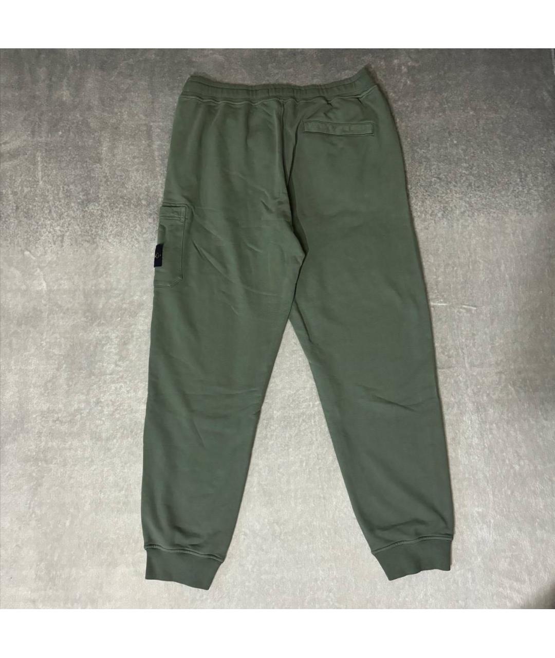 STONE ISLAND Хаки хлопковые повседневные брюки, фото 2