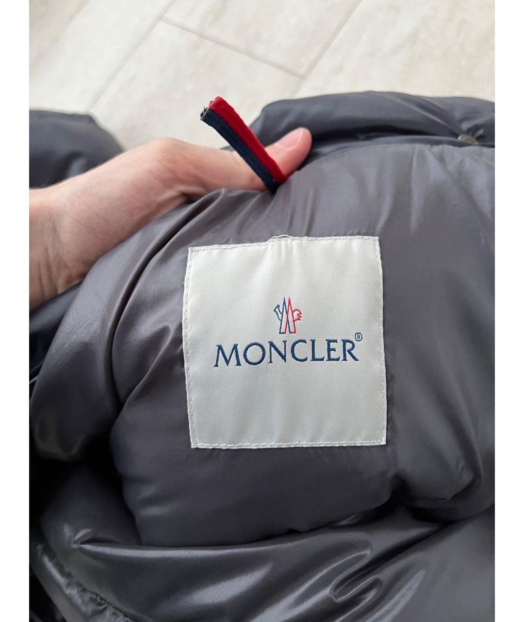 MONCLER Черный полиэстеровый пуховик, фото 3