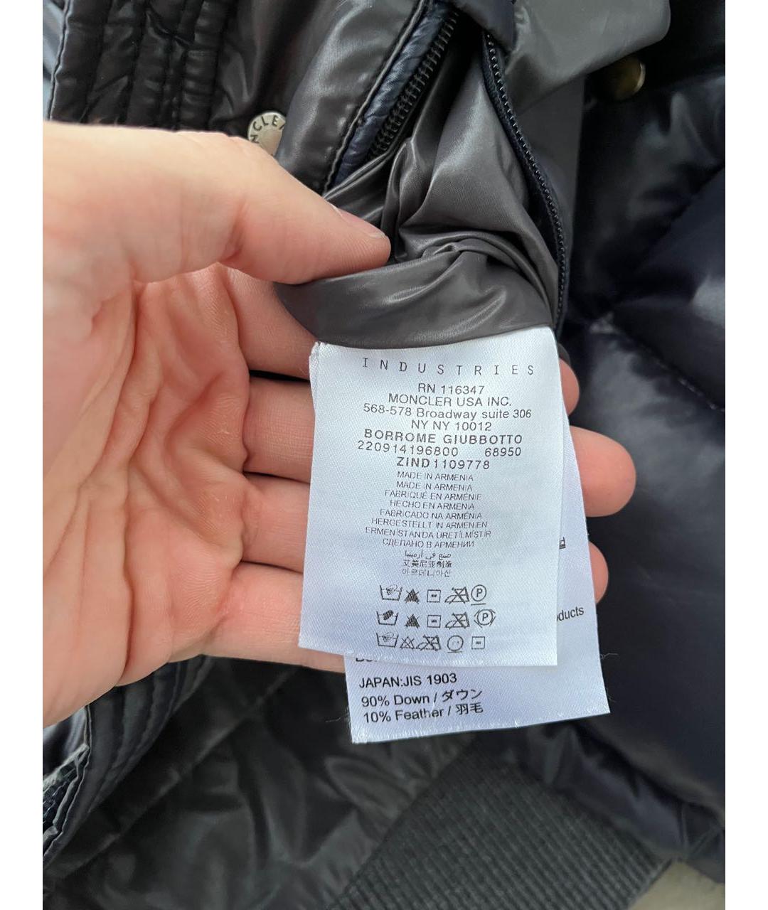 MONCLER Черный полиэстеровый пуховик, фото 5