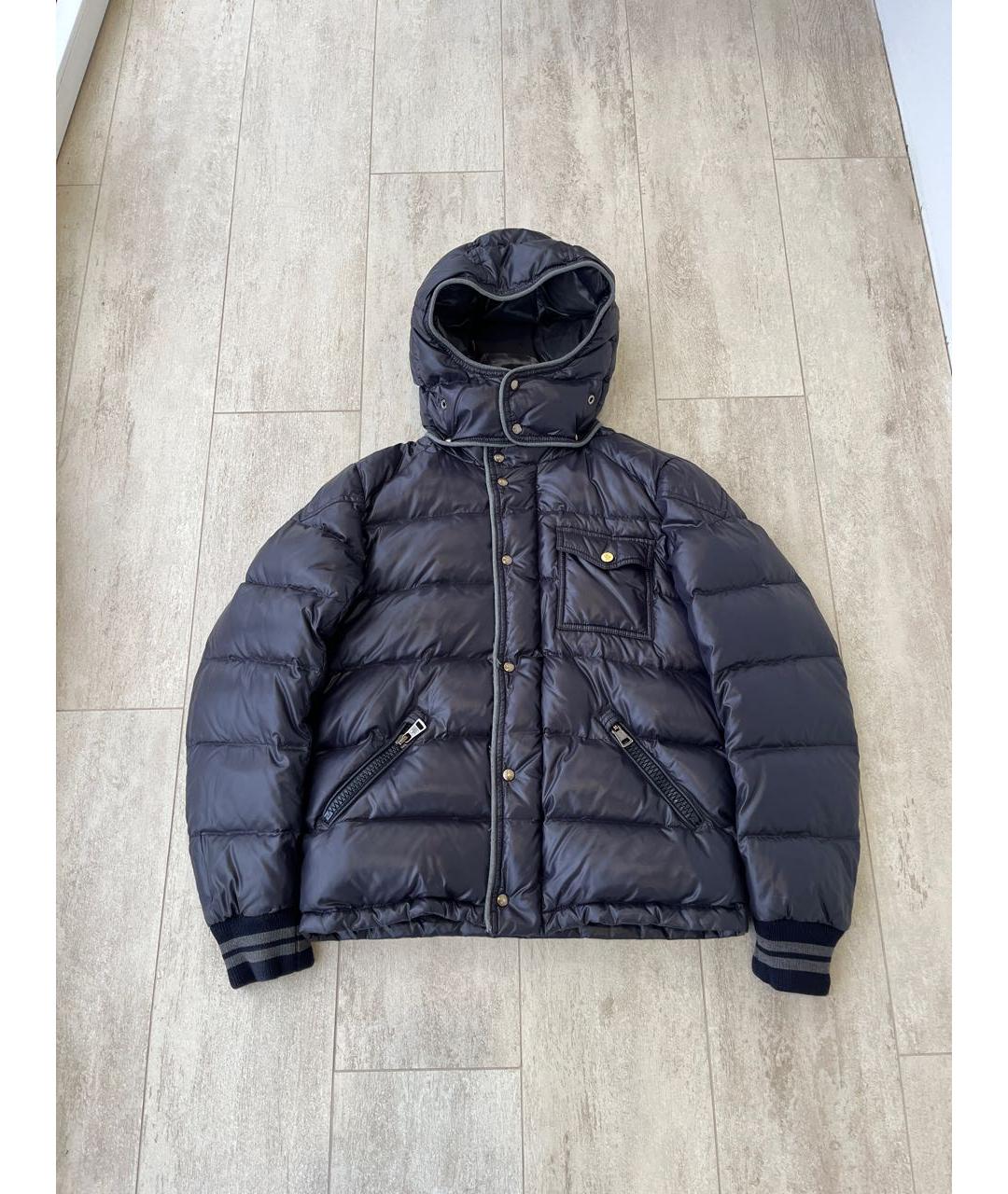 MONCLER Черный полиэстеровый пуховик, фото 9