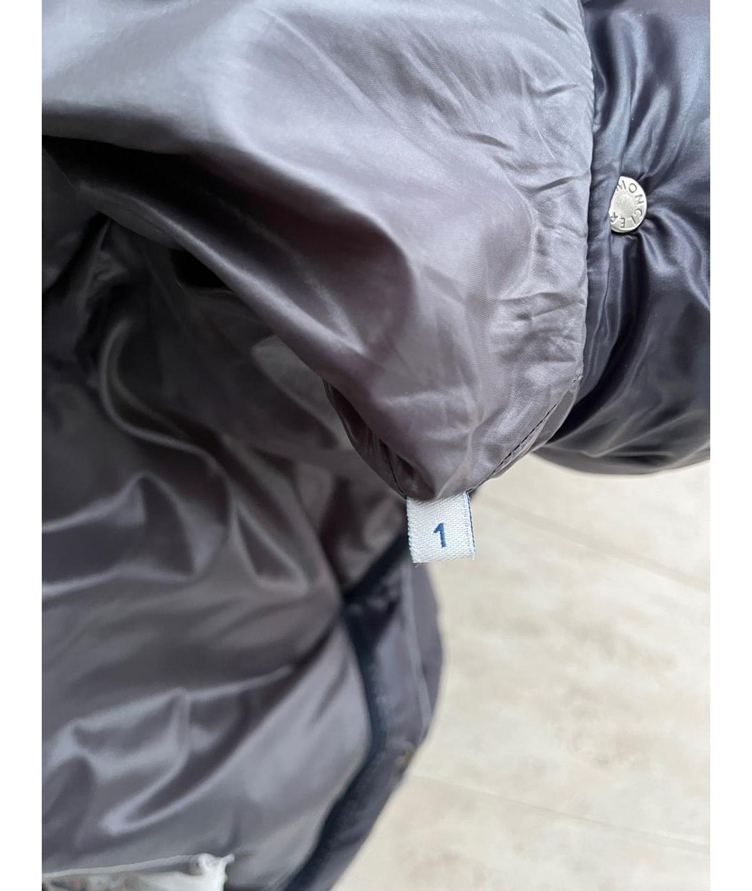 MONCLER Черный полиэстеровый пуховик, фото 8