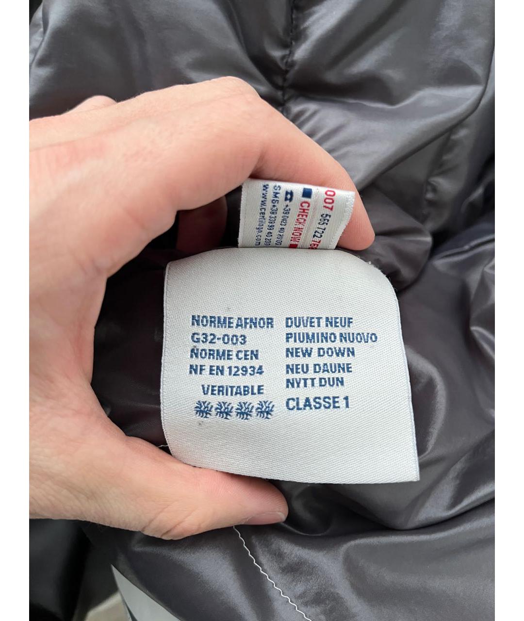 MONCLER Черный полиэстеровый пуховик, фото 7