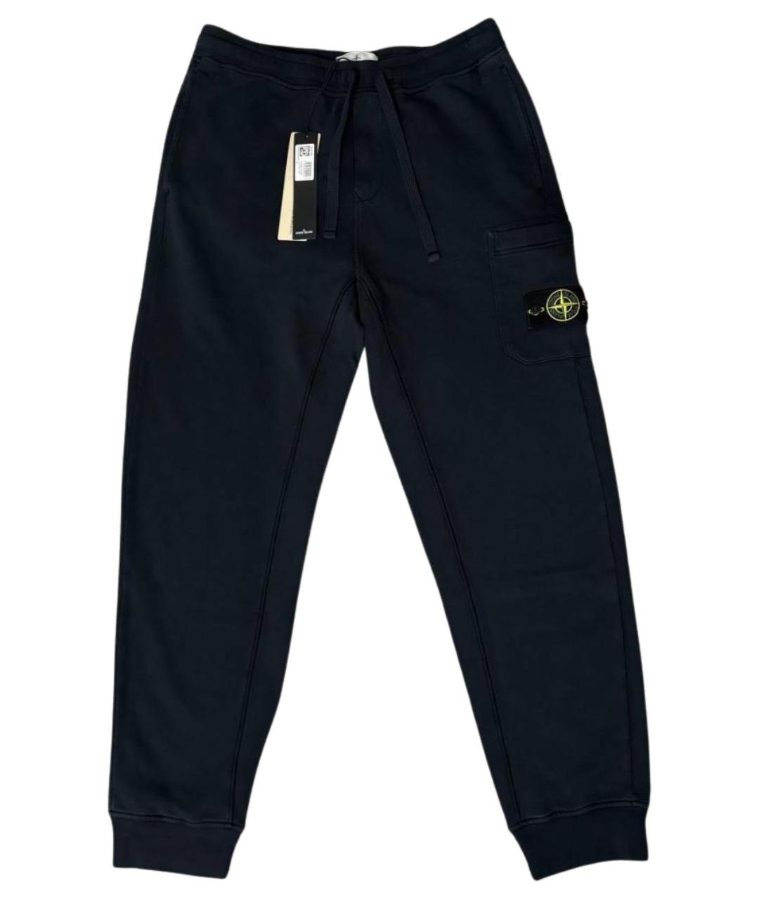 STONE ISLAND Черные хлопковые повседневные брюки, фото 1