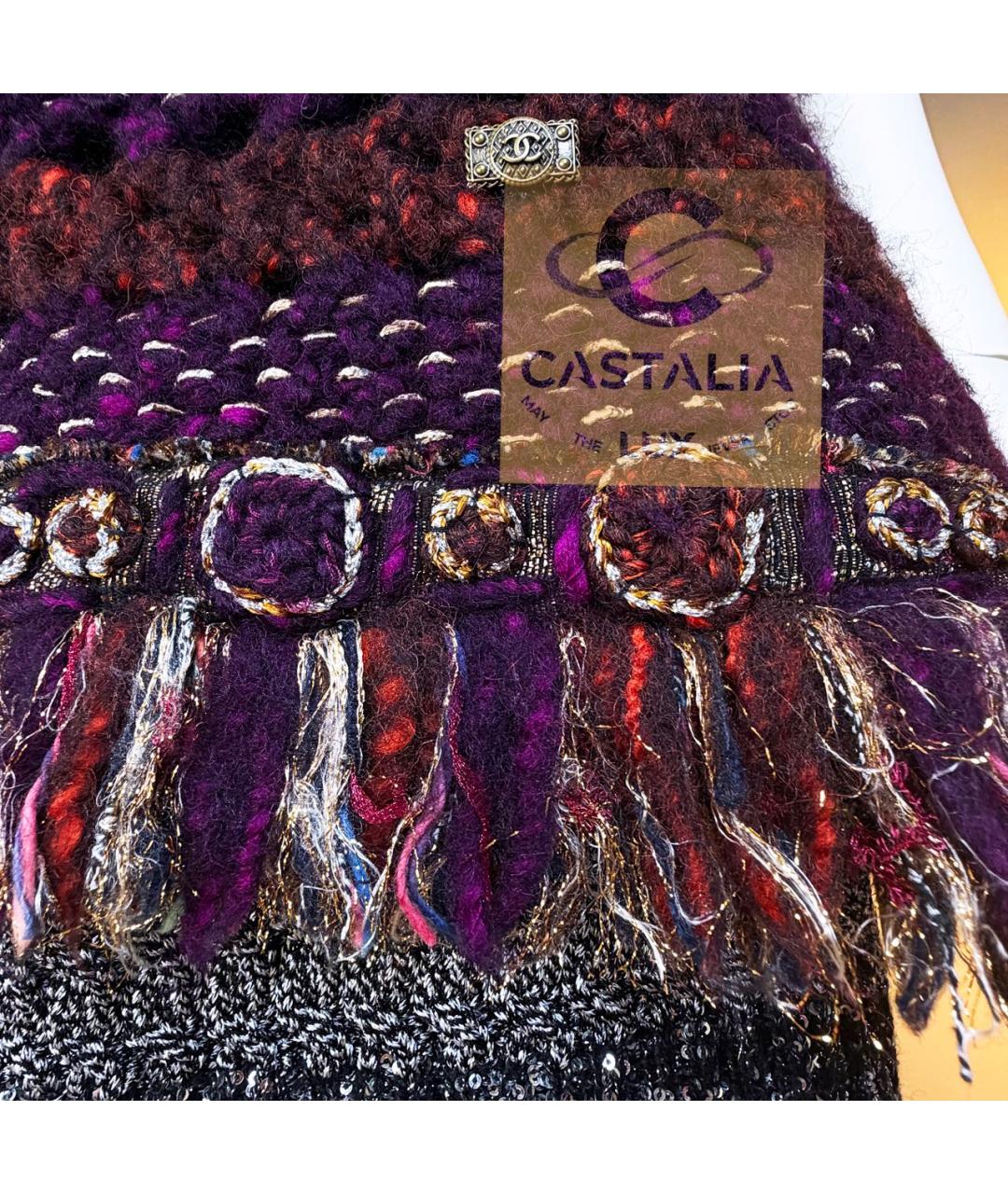 CHANEL Фиолетовое шерстяное коктейльное платье, фото 7