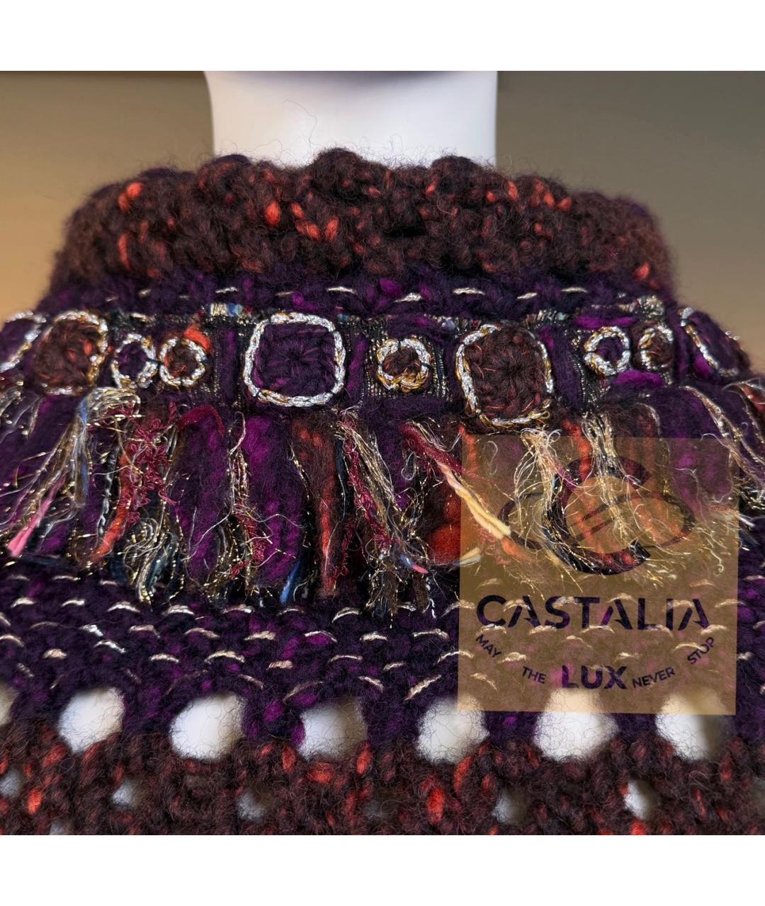 CHANEL Фиолетовое шерстяное коктейльное платье, фото 8