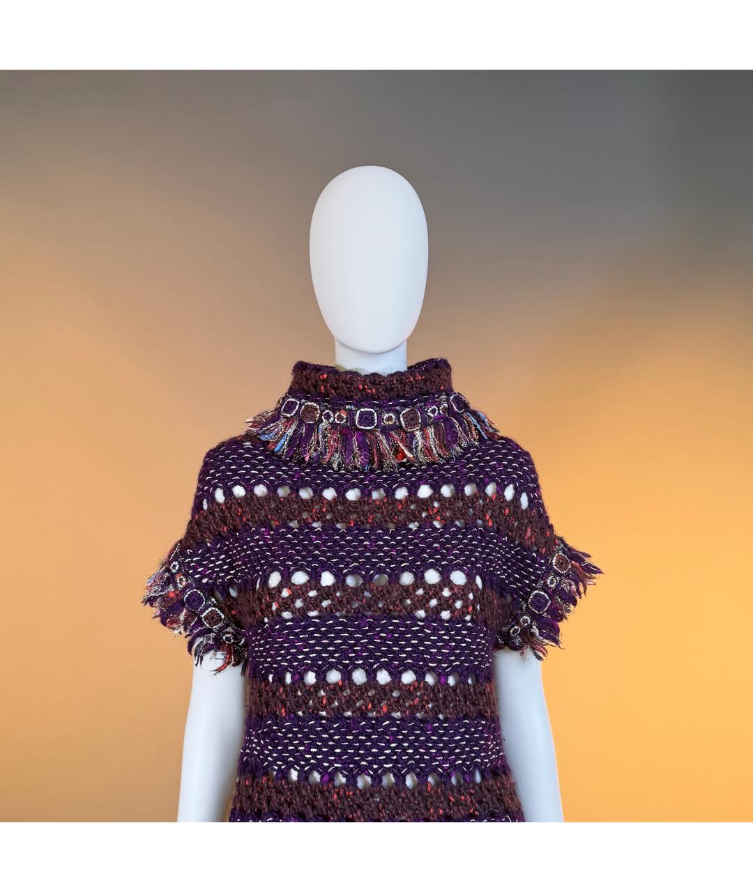 CHANEL Фиолетовое шерстяное коктейльное платье, фото 2