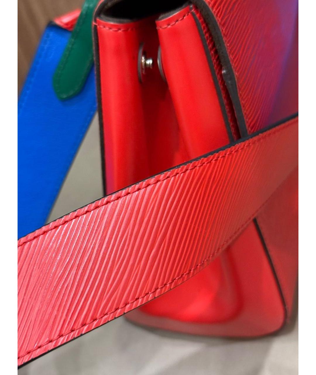 LOUIS VUITTON Красная кожаная сумка с короткими ручками, фото 7