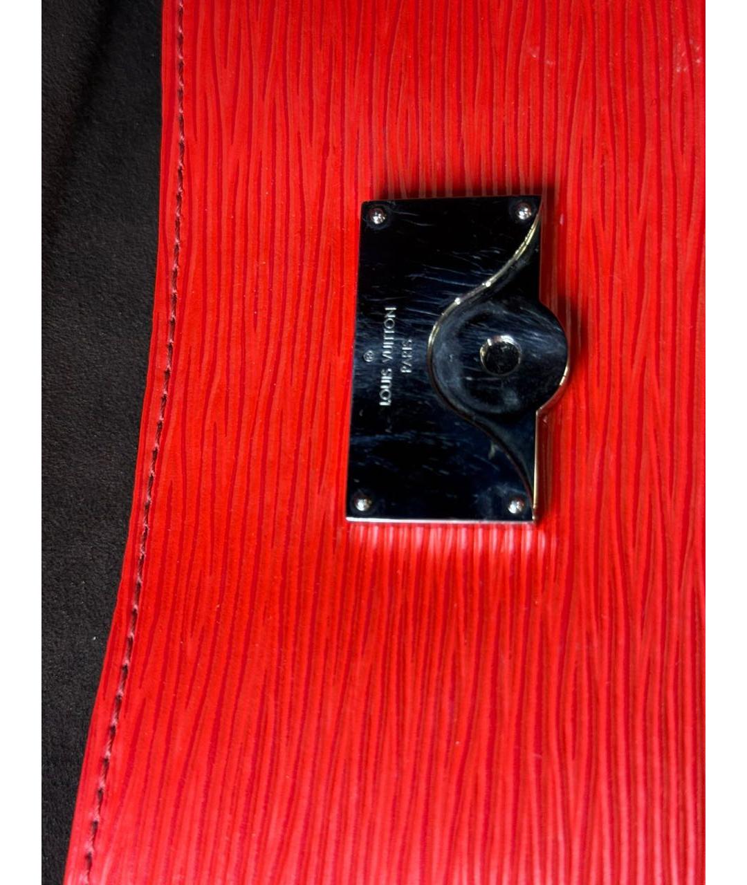 LOUIS VUITTON Красная кожаная сумка с короткими ручками, фото 3