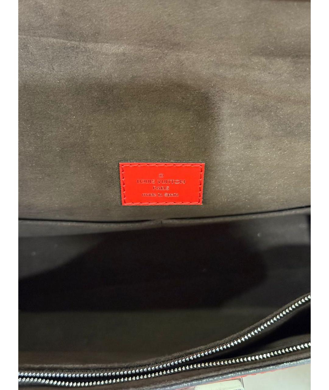 LOUIS VUITTON Красная кожаная сумка с короткими ручками, фото 8