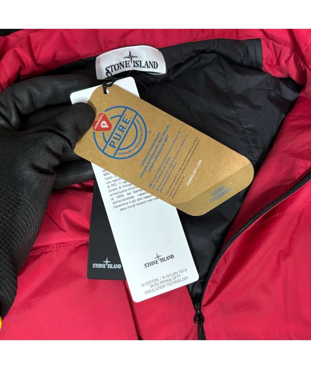 STONE ISLAND Красная хлопковая куртка, фото 4
